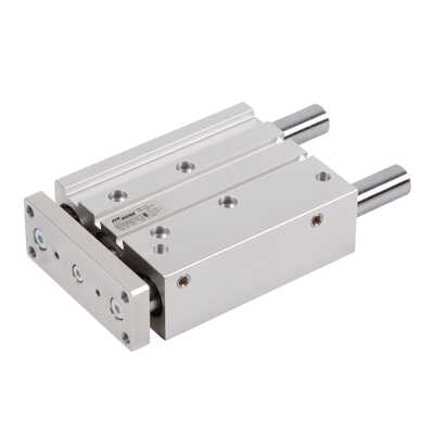 Pneumatic cylinder with guidance