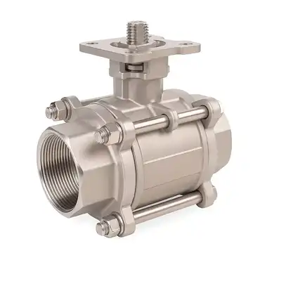 Zawór kulowy 1.1/4" pod napęd  3-częściowy INOX 301BV-N