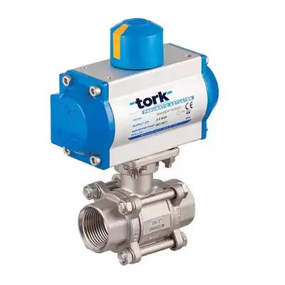 Zawór kulowy nierdzewny 1/2 z siłownikiem pneumatycznym dwustronnego działania nierdzewny