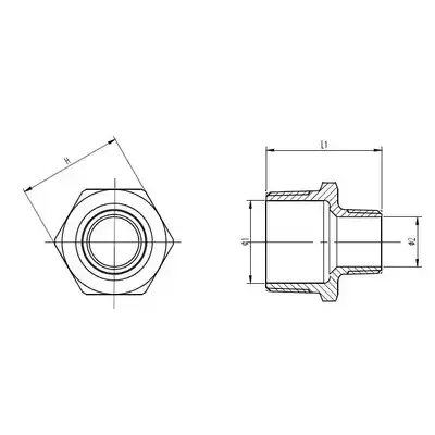 Nypel redukcyjny R3/8z-R1/8z, SS316