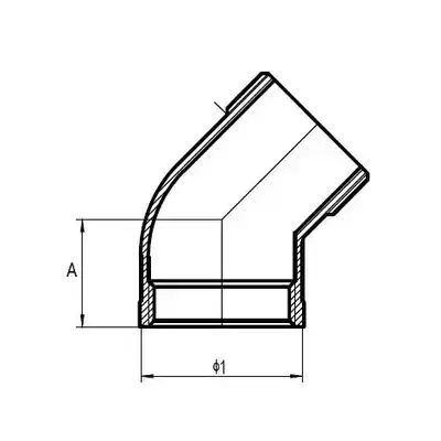 Kolanko gwintowane WZ 45° G3/8, SS316